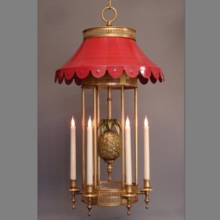 Whimsical Lantern, tole, gilt iron and bronze